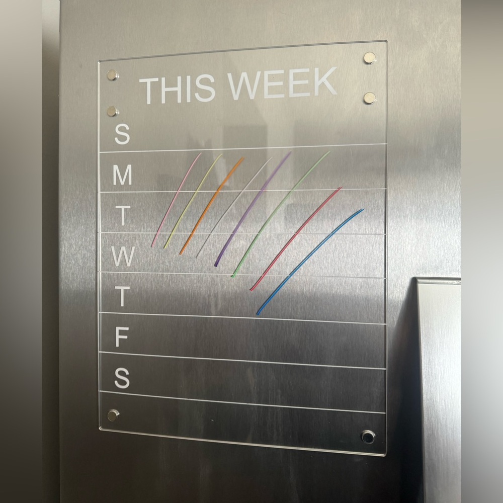 12x16 Inch Clear Acrylic Magnetic Dry Erase Week for Fridge